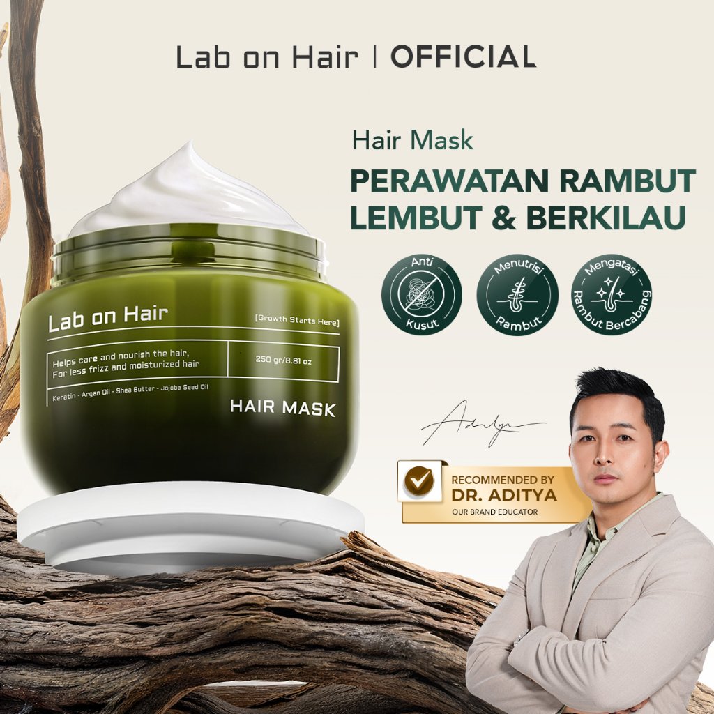 Lab On Hair Hair Mask - Masker Rambut Lembut Sehat Berkilau Anti Kusut Kering dan Mengembang Repair 
