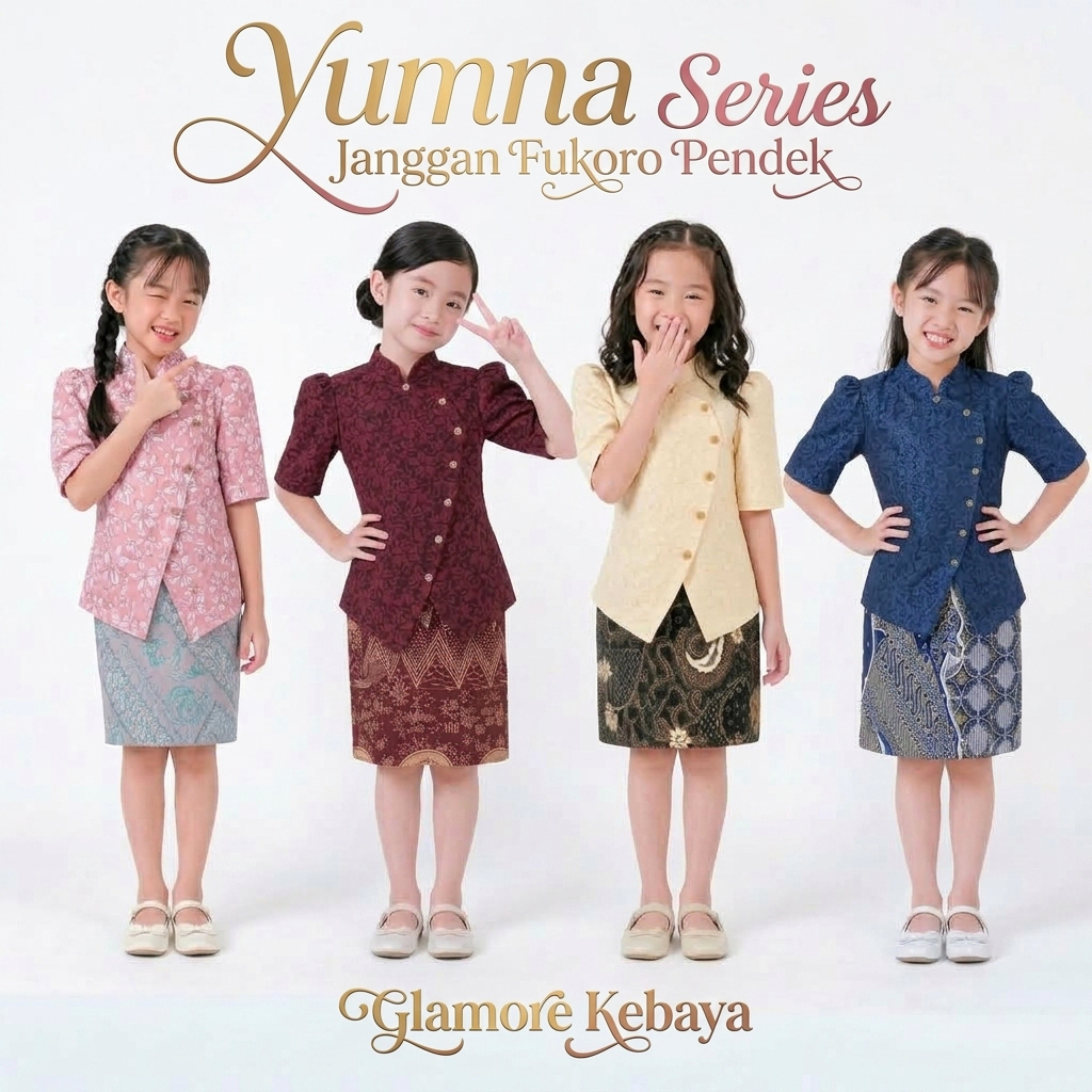Baju Setelan Kebaya Janggan pendek Anak Perempuan Jaguar Fukoro Modern Rok Span Prisket Usia 1 Sampa