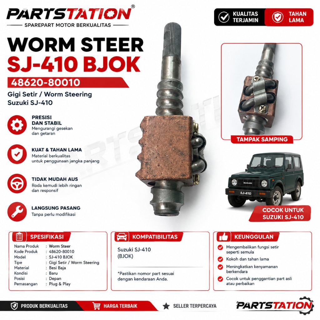 Worm Steer Suzuki SJ-410 BJOK 48620-80010 | Gigi Setir SJ410 | Worm Steering SJ 410