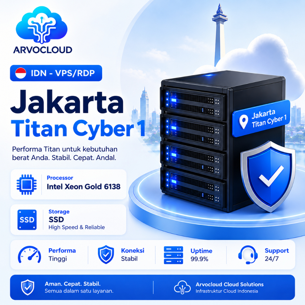 IDN - VPS/RDP Jakarta Titan Cyber 1 | SSD | Bot, Live Streaming, Dll.