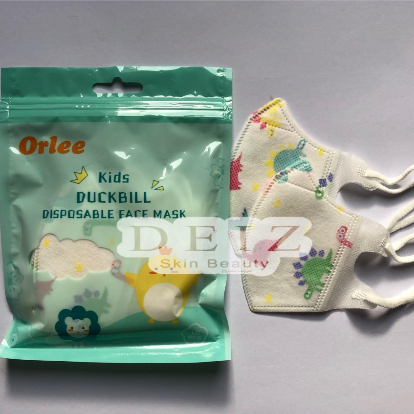 Orlee Kids Duckbill Masker Anak Motif Karakter Disposable Face Mask Isi 10 Pcs | Masker Anak