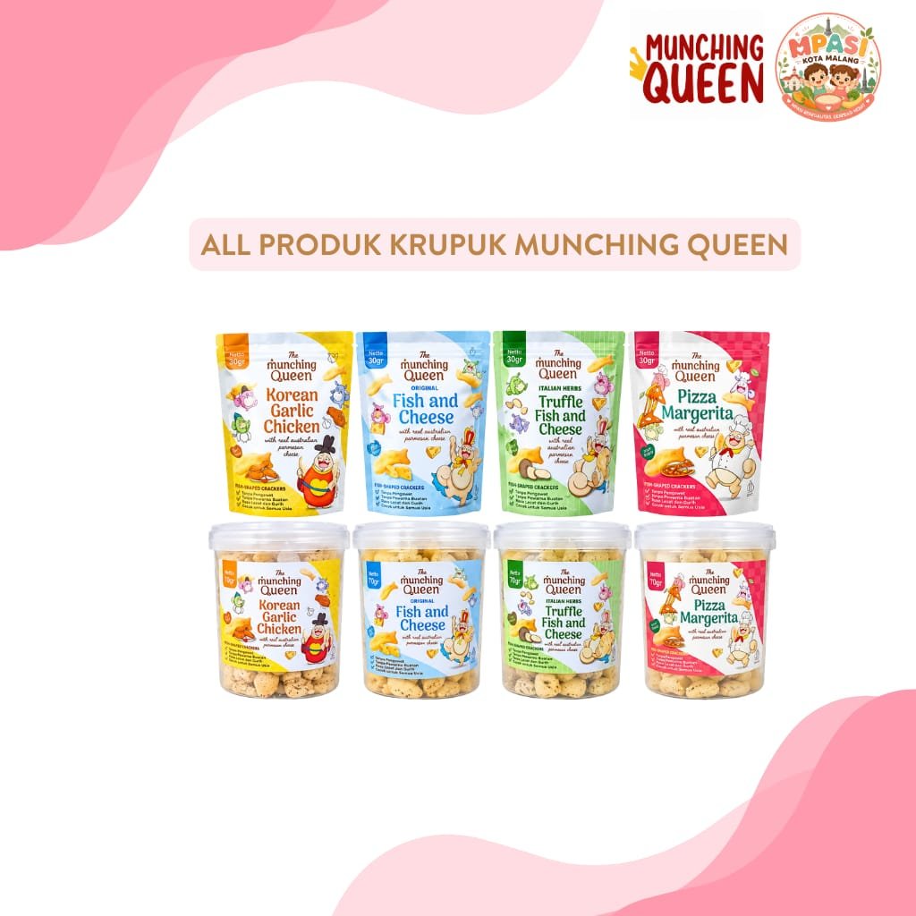 12+ MUNCHING QUEEN FISH CHIPS POTATO CHIPS / KERIPIK IKAN SNACK MPASI / KERIPIK KENTANG KERUPUK IKAN