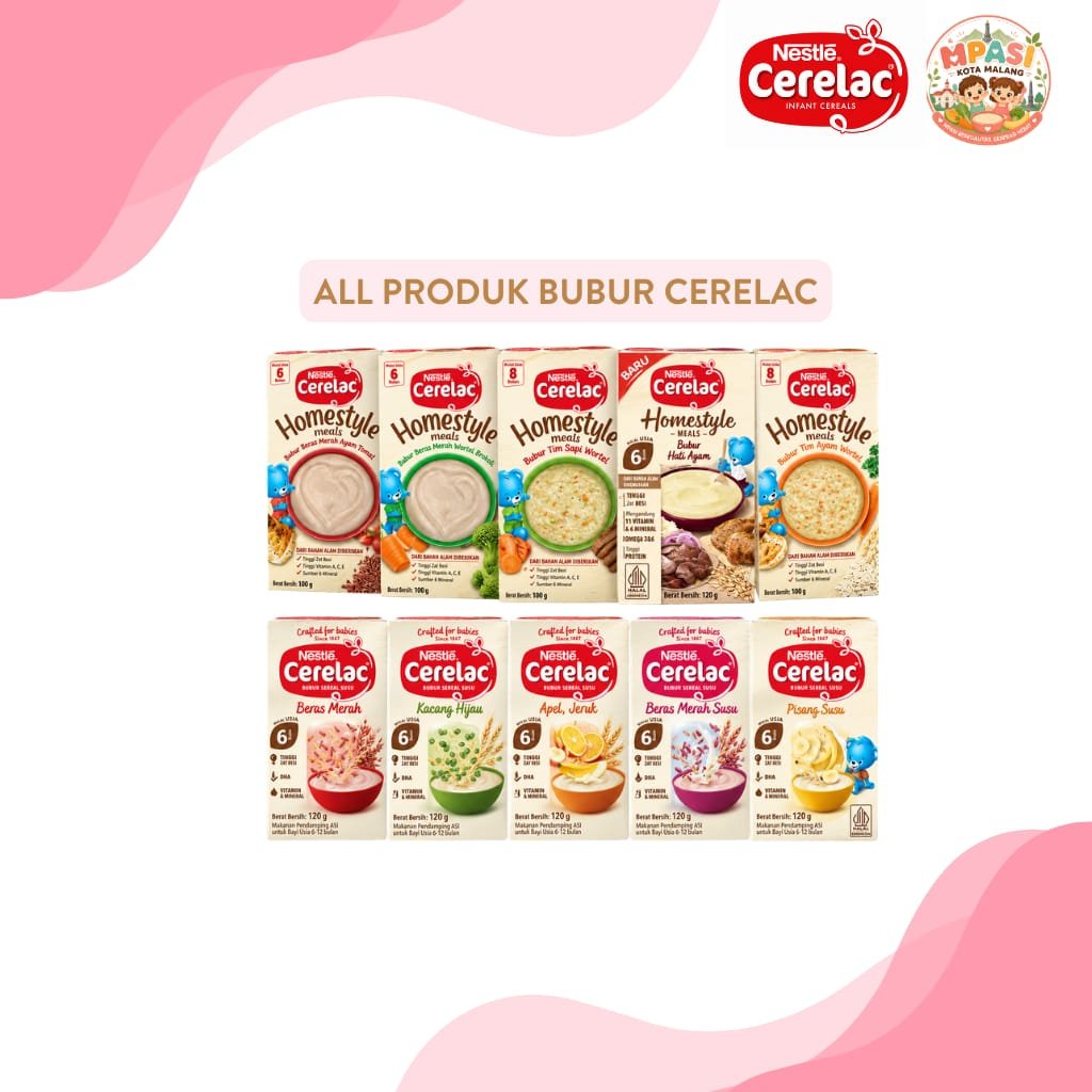 6+ NESTLE CERELAC BUBUR BAYI 120GR/CERELAC HOMESTYLE/CERELAC NUTRIPUFF