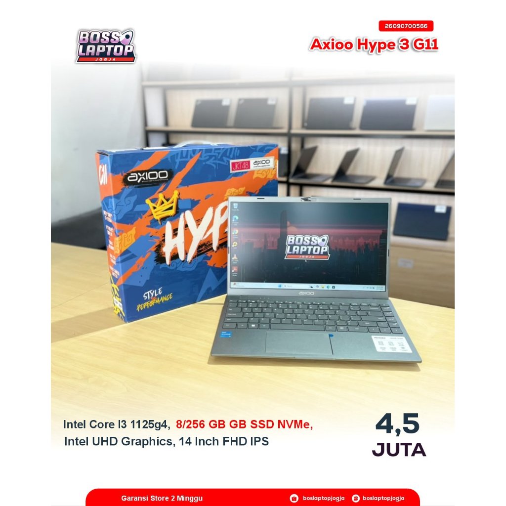 Axioo hype 3 G11 intel Core I3-1125G4 8/256 GB