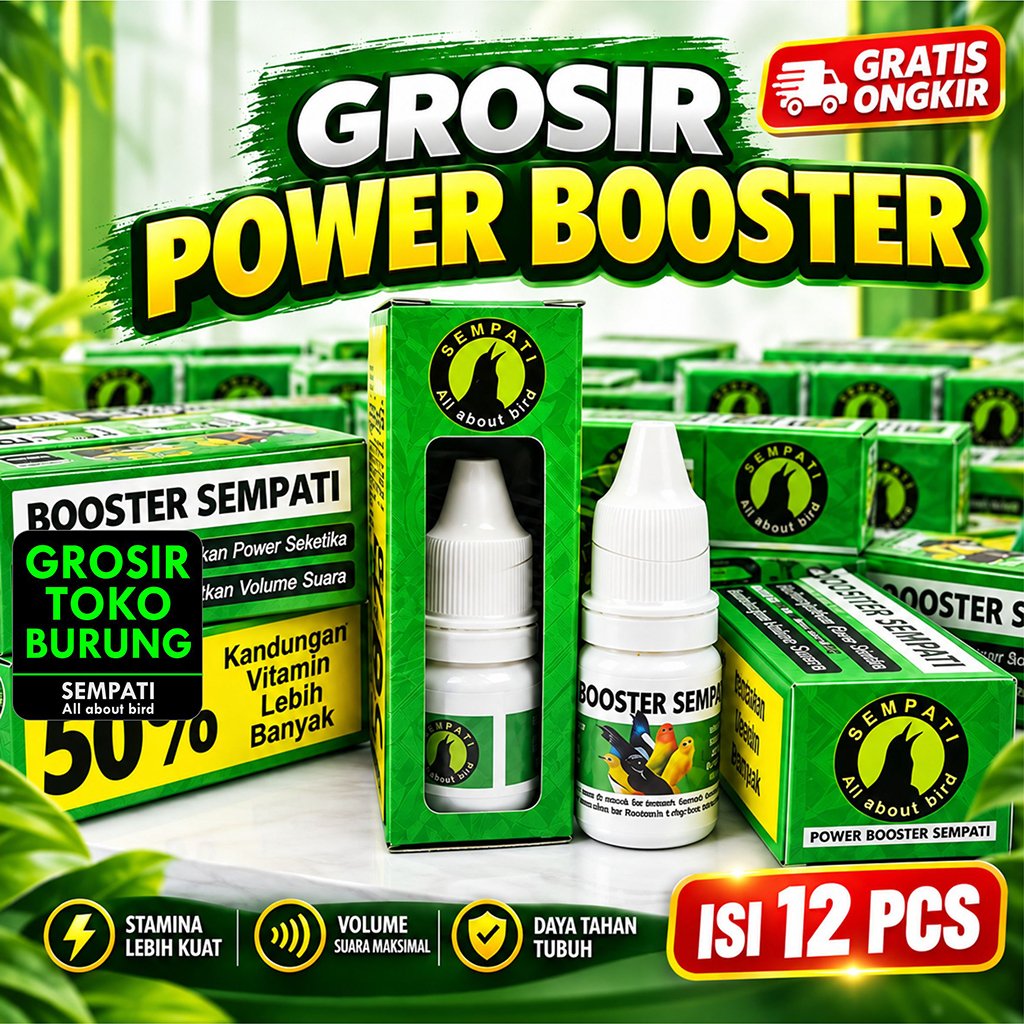 SEMPATI GROSIR Power Booster Isi 12 Pcs Vitamin Burung Obat Penggacor Stamina Power Birahi Murai Bat