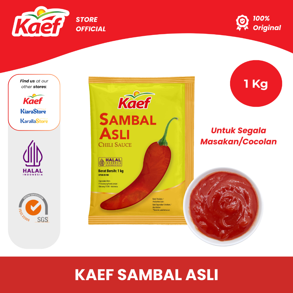Kaef Saus Sambal Asli Pedas | Original Chili Sauce 1 kg