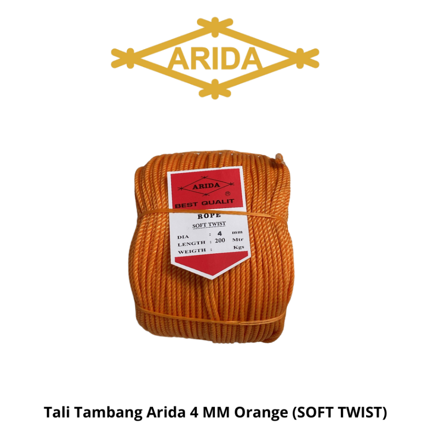 Tali Tambang Arida 4 MM Orange (SOFT TWIST)