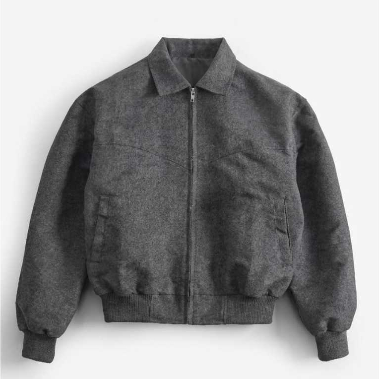 JACKET SUEDE BOXY PRIA WANITA UNISEX | JACKET WORK SUEDE GREY