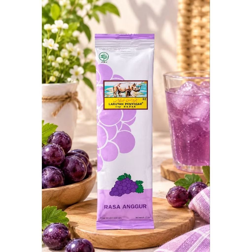Jamu EZ Larutan Penyegar Cap Badak Rasa Anggur Sachet 25 ml