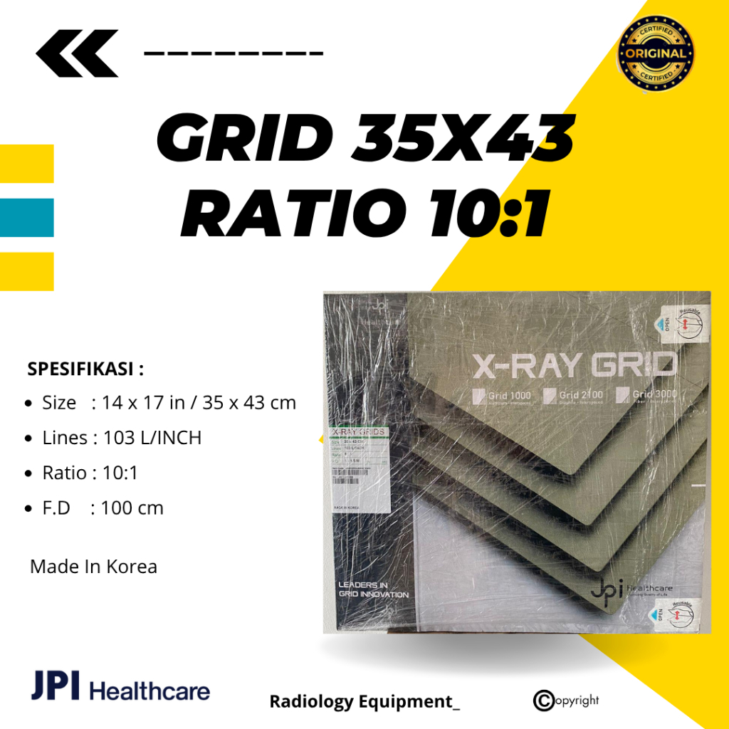 GRID XRAY RATIO 10:1 UK 35X43 CM ATAU 14X17 INCHI JPI HEALTHCARE MADE IN KOREA