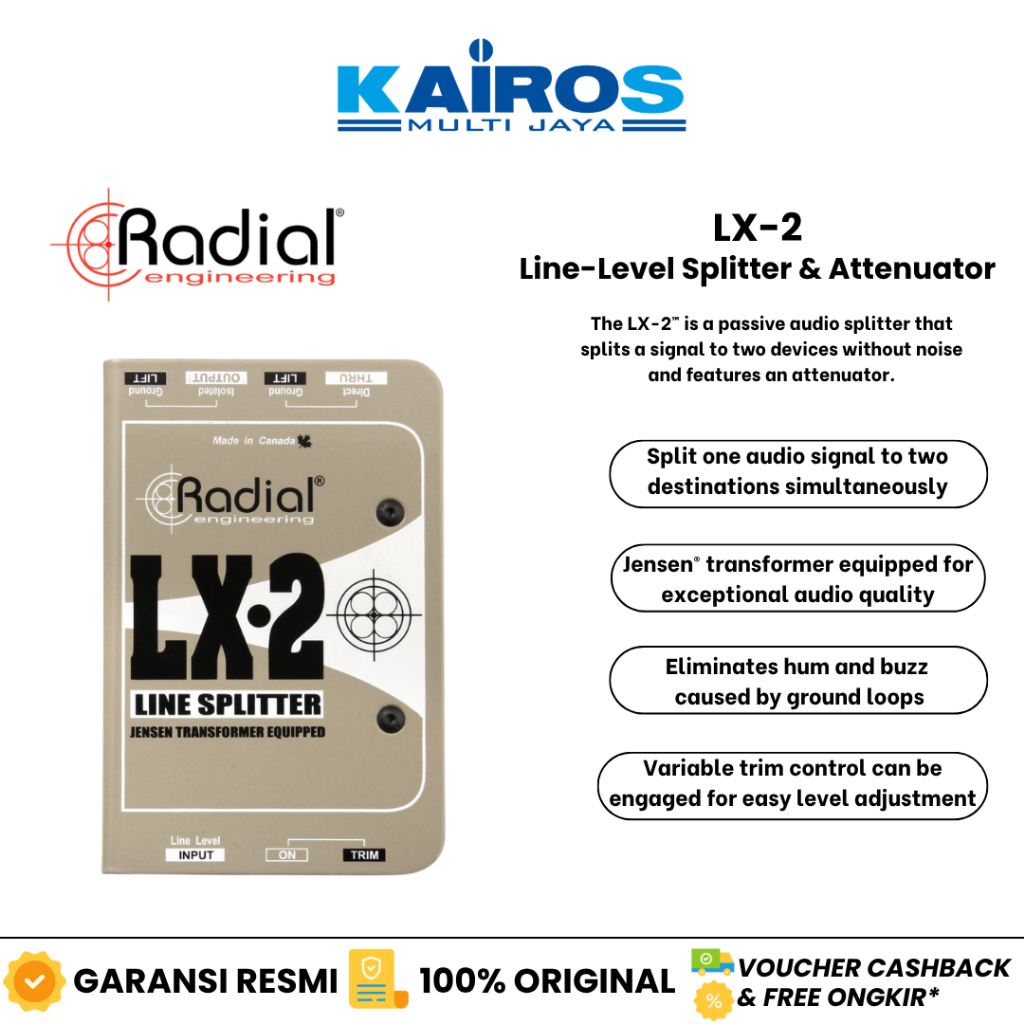 Radial LX-2 Line-Level Splitter & Attenuator