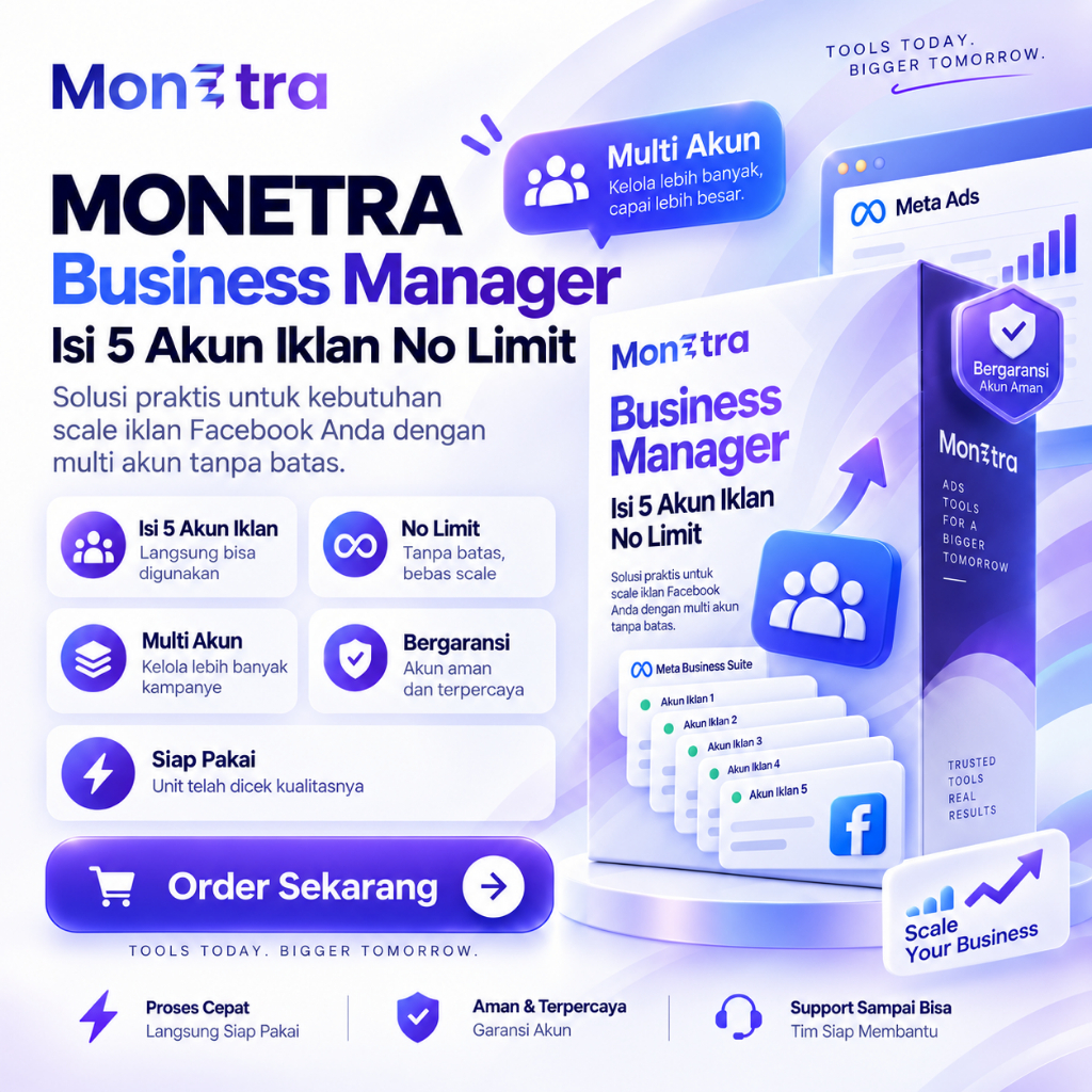 MONETRA BM5 Facebook Isi 5 Akun Iklan No Limit Unlimited | Minim Drama Scaling Ads