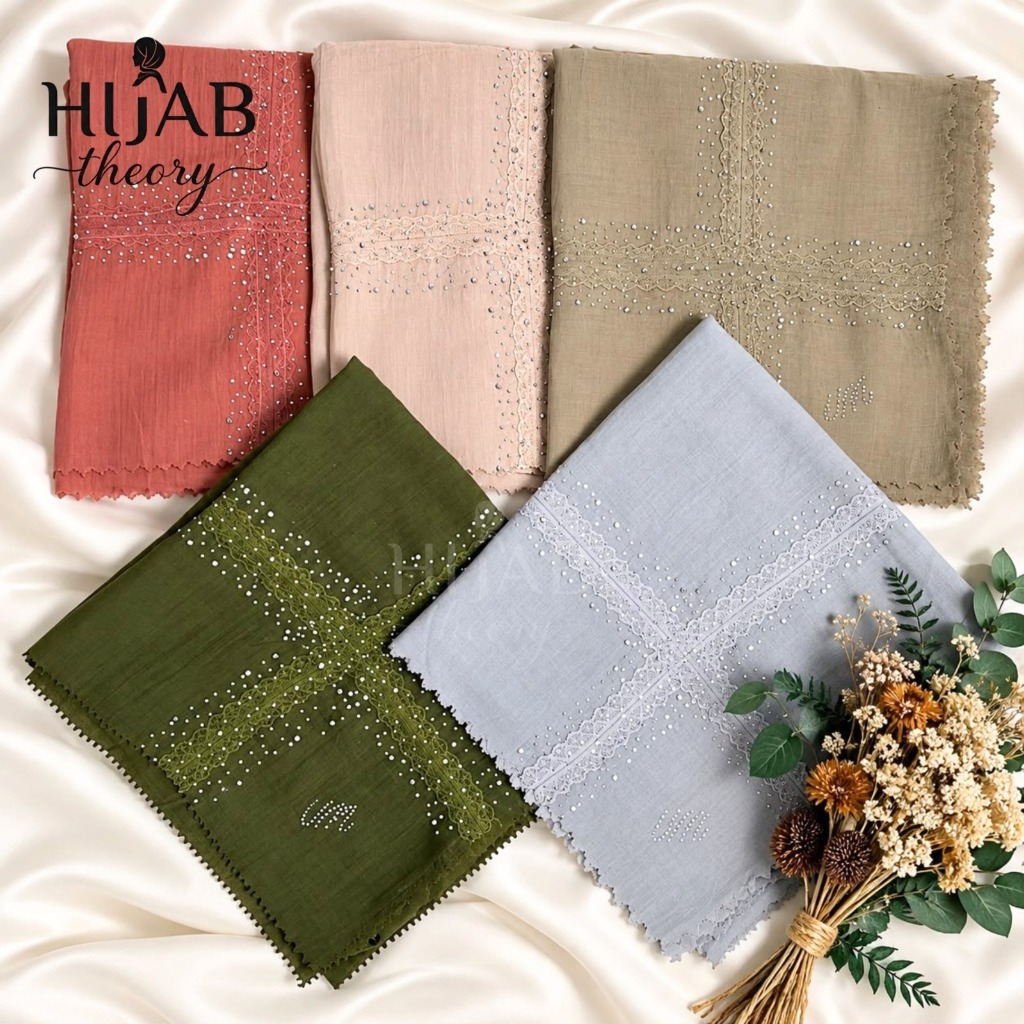 (Isi 3pcs) Jilbab payet segi empat premium mutiara hijab voal umama payet untuk pesta, kerudung kond