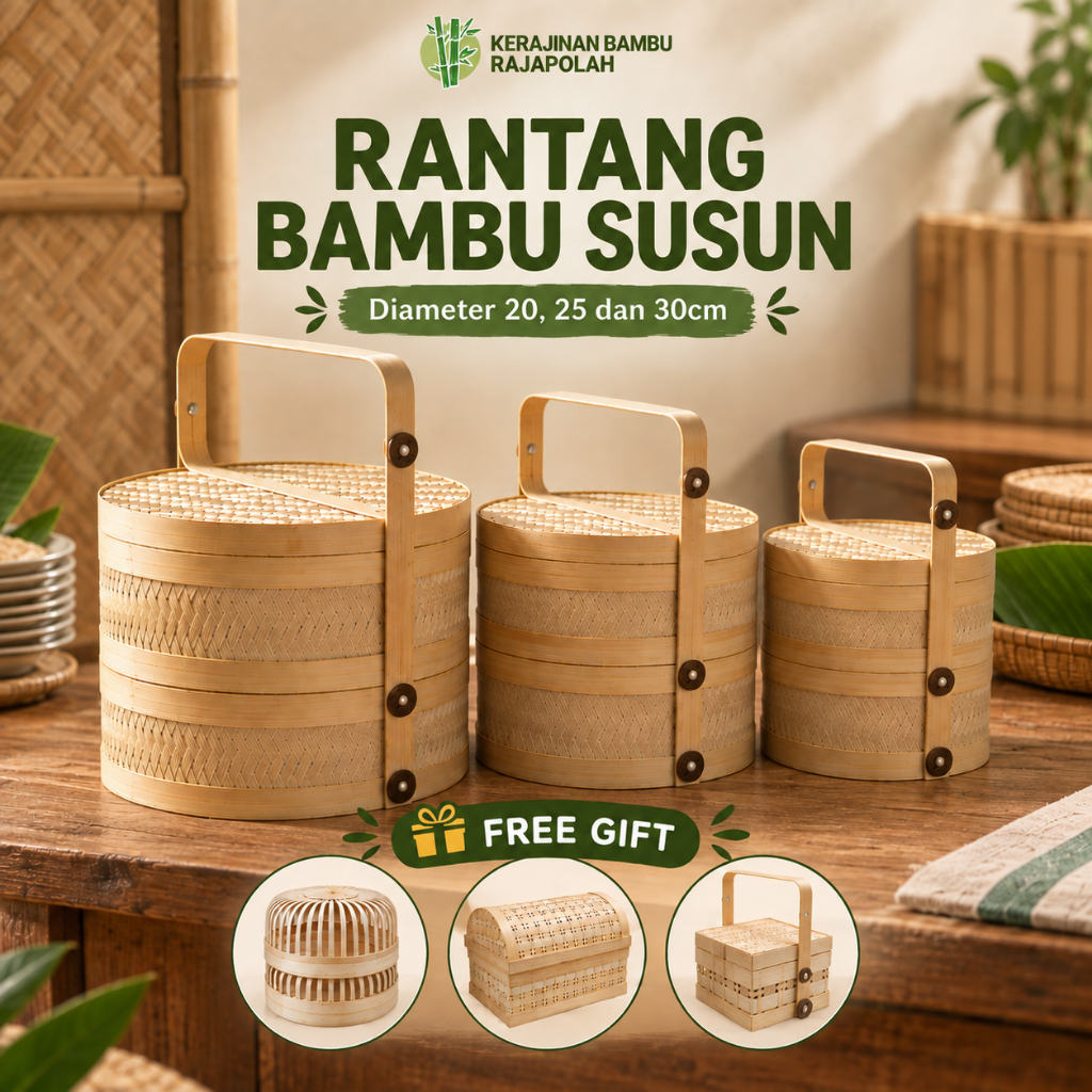 Tenong bambu susun/Rantang bambu susun/Besek bambu susun/Rantang catering/Tenong catering/Besek cate