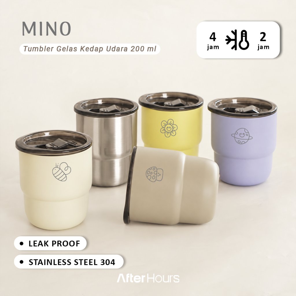 AFTER HOURS [GRAFIR CUSTOM] Mino - Tumbler Gelas Stainless 304 200ml Kedap Antibocor