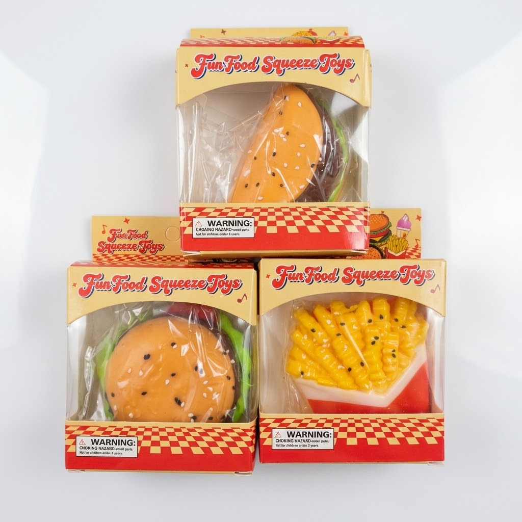Squishy Fast Food - Hamburger, Taco, French Fry Lembut Imut Bisa Kembali