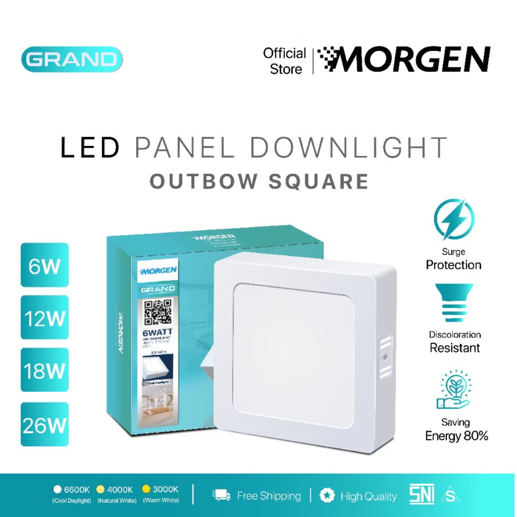 MORGEN DOWNLIGHT LED PANEL OUTBOW  KOTAK 6 12 18 WATT