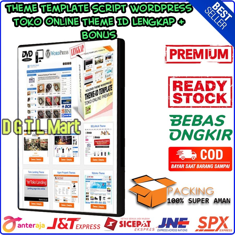 DVD Theme Template Script Wordpress Toko Online Theme ID Lengkap + Bonus