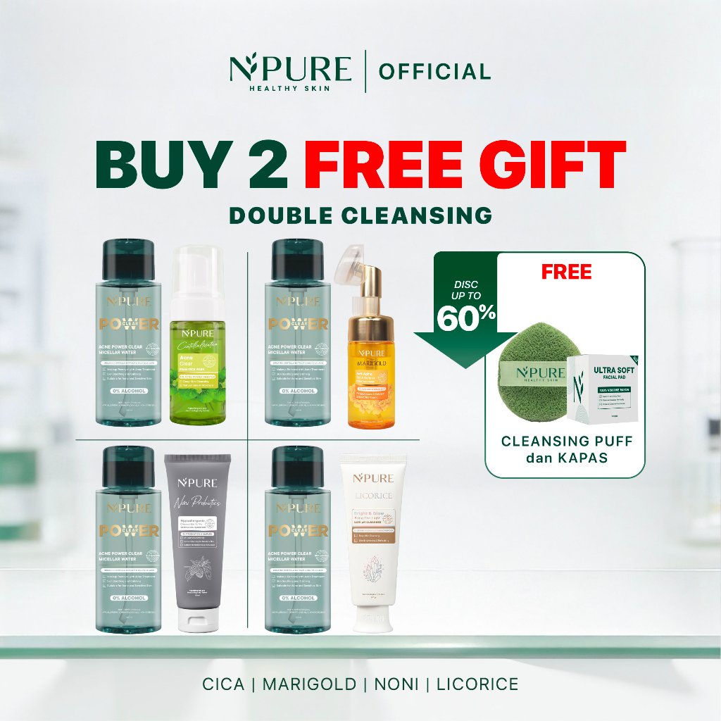 [BUY 2 GET 4] NPURE DOUBLE CLEANSING SET - Facial Wash + NPURE Acne Clear Power Micellar Water / No 