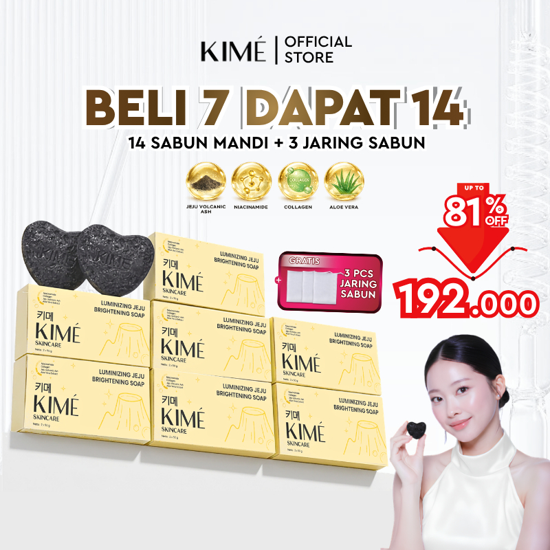 [BELI 7 BOX DAPAT 14 SABUN] KIME Luminizing Jeju Brightening Soap – Sabun Mandi Pemutih Badan Muka