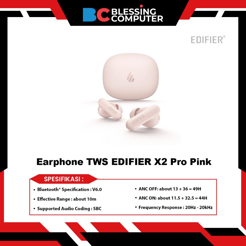 Earphone TWS EDIFIER X2 Pro Pink