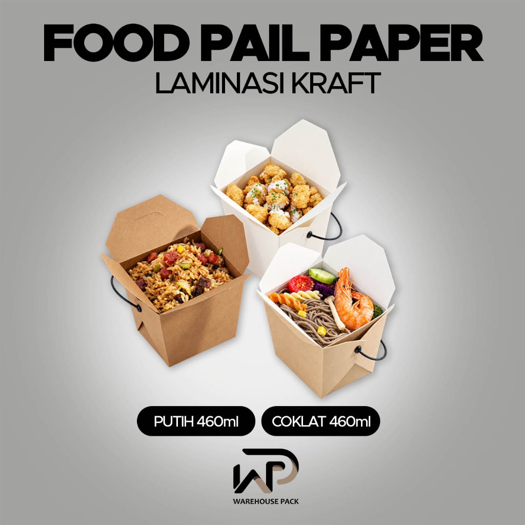 ( 1 Pcs ) Food Pail Paper | Paper Rice Box | Kotak Makan Kertas | Rice Box Kraft | Lunch Box Makan T
