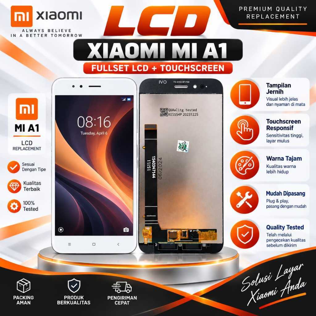 LCD Xiaomi Mi A1 + Touchscreen Fullset | Layar Pengganti Mi A1