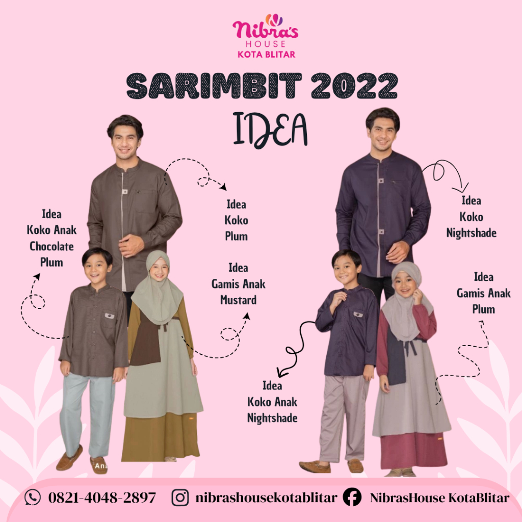 PROMO SPESIAL SALE SARIMBIT NIBRAS 2022 IDEA Nightshade & Plum Koko Dewasa Gamis Anak Koko Anak Stok