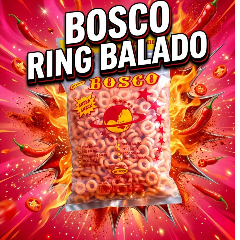 <Bosco Ring Balado 300gram> - Bosco Snack Potato (Isi 5 Pack)
