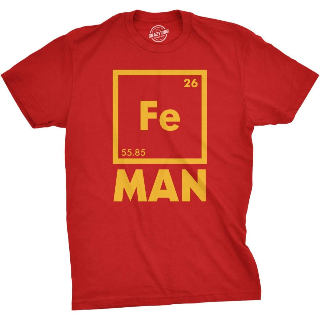 Mens Iron Science Man Cool Novelty Funny Nerdy Graphic T Shirt