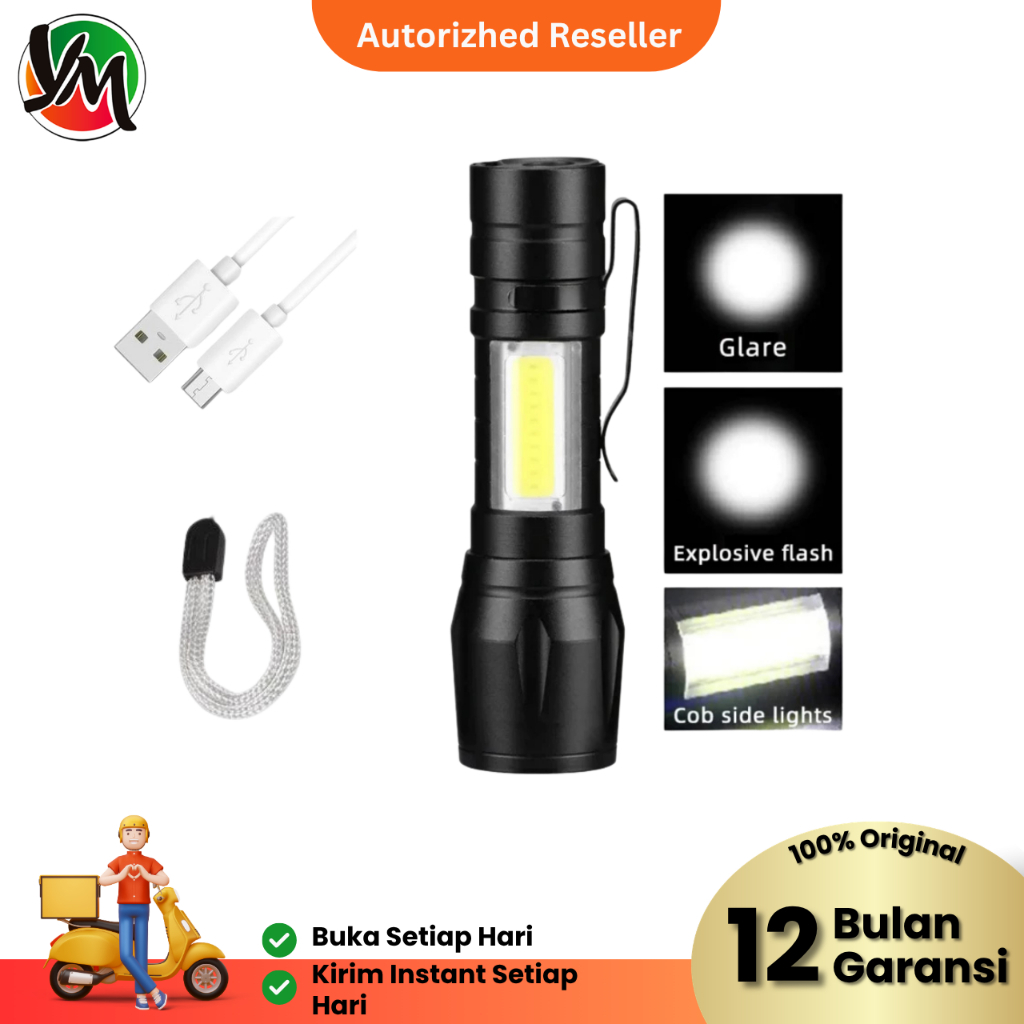 LAMPU SENTER LED COB MINI ZOOM XPE MINI