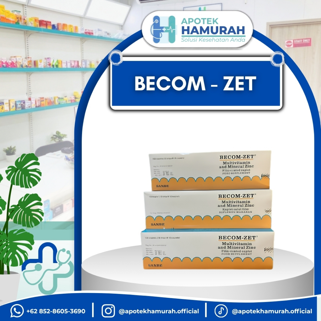 BECOM-ZET BOX 100 KAPLET - Multivitamin Daya Tahan Tubuh Plus Zinc dan Vitamin E