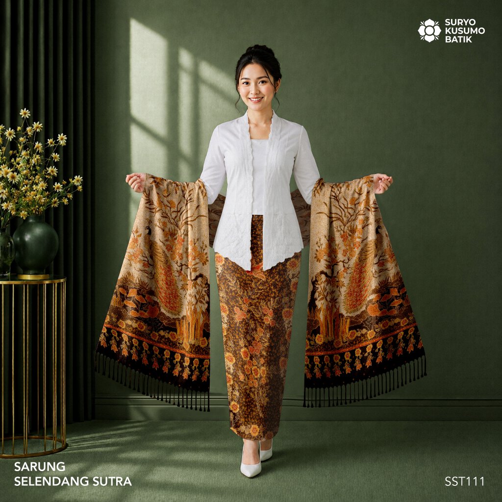 Suryo Kusumo Batik - Kain Batik Tulis Sarung Selendang Sutra Wanita  SLS7