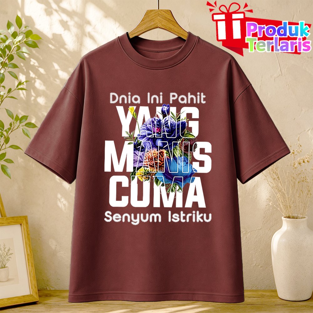 [Misteri Box] Kaos Distro Pria Wanita Kata Kata Viral Cinta Floral Unisex Oversize Casual Romantis O