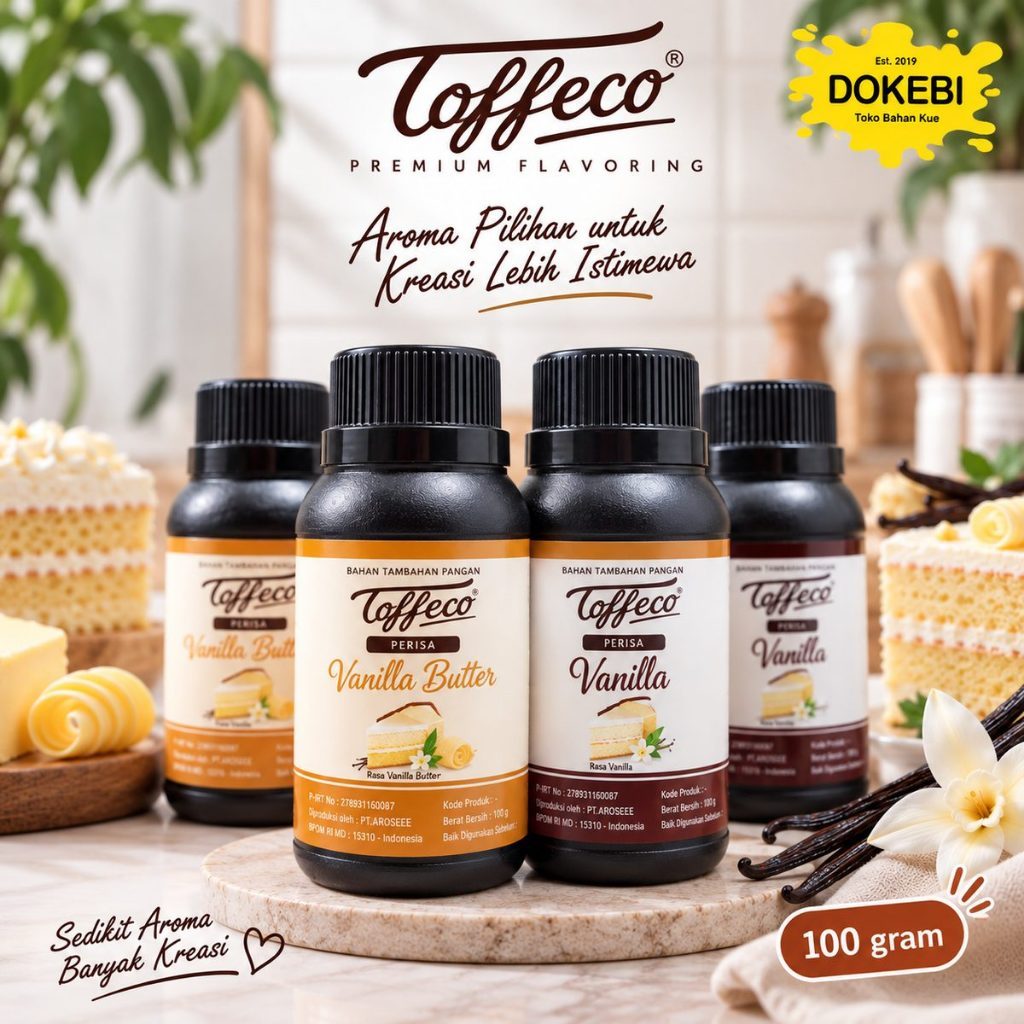 TOFFIECO PASTA VANILLA & VANILLA BUTTER 100GR- PERISA VANILLA PASTA - TOFIECO VANILA - VANILLA PASTE