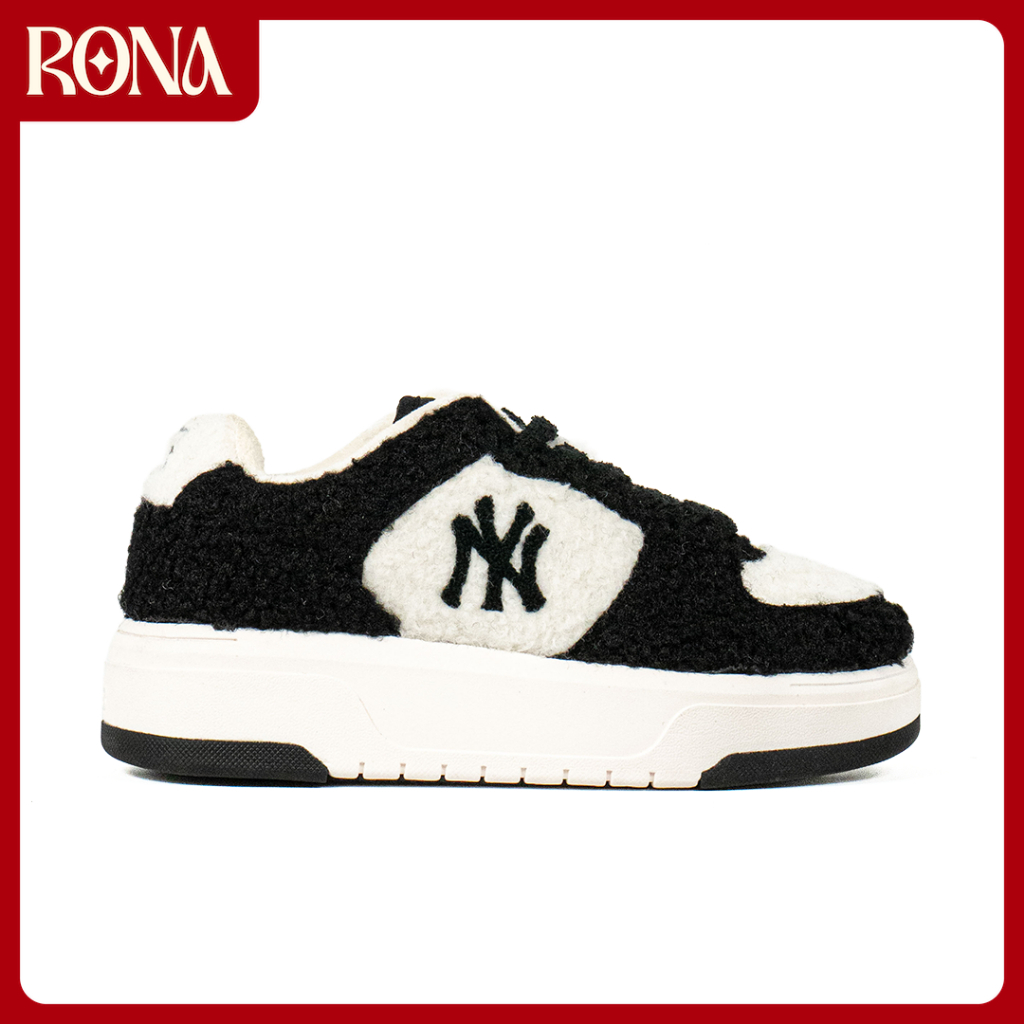 RONA Shoes - Sepatu Korea MLB Chunky Liner Fleece Los Angeles LA White Black Sneakers Casual Outdoor