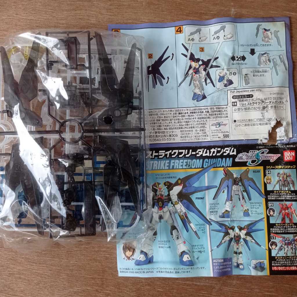 NG Strike Freedom Bandai Clear Parts model kit gundam