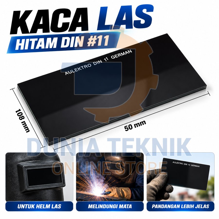 Kaca Las Hitam - Kaca Kedok Las DIN 11 - Tech AULEKTRO GERMANY
