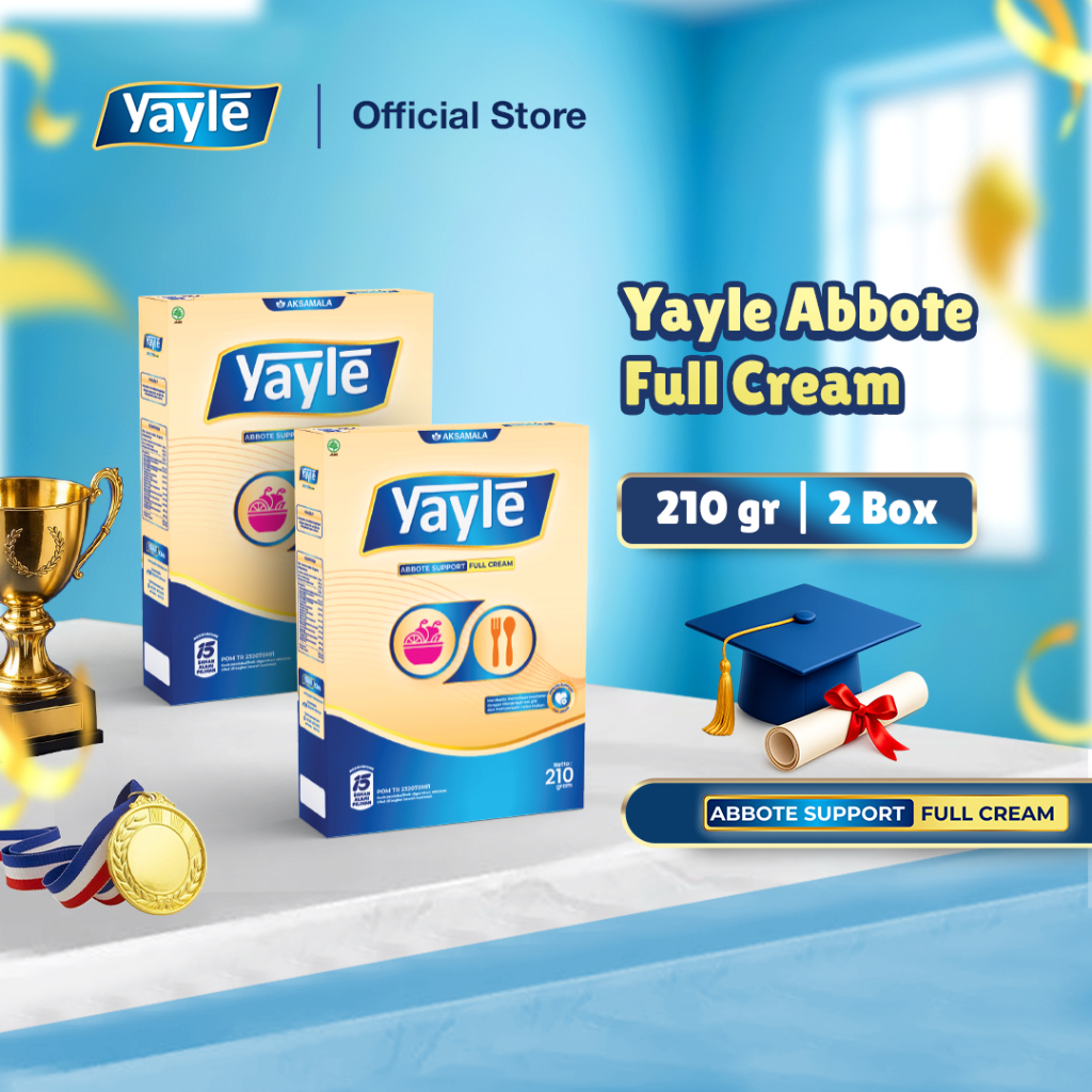 Yayle Abbote Full Cream - 2 BOX - Susu Pertumbuhan Dengan Ekstrak Ikan Gabus & Temulawak Untuk Tumbu