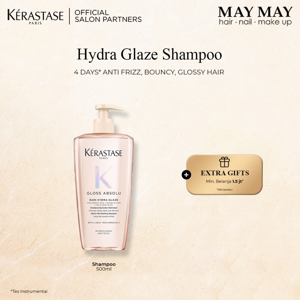 Kerastase Gloss Absolu Bain Hydra Glaze 500ml - Shampoo for Anti Frizz, Glossy, Bouncy Hair