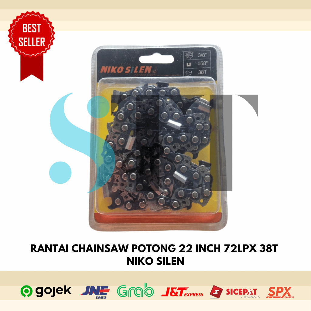 Rantai Chainsaw Potong 22 Inch 72LPX 38T Niko Silen