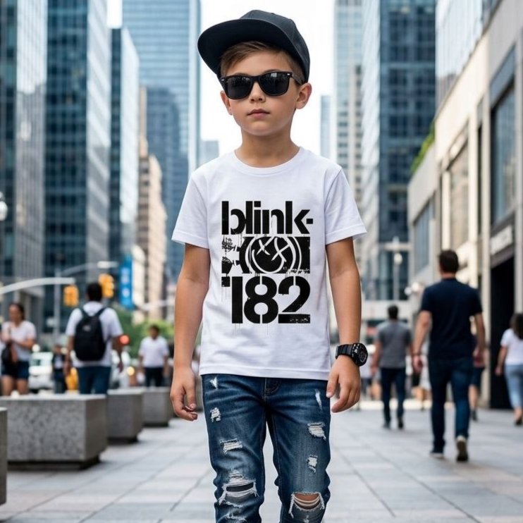 (BISA COD) Kaos Distro Anak Laki-Laki Perempuan Bahan Katun Unisex Umur 2-12 Tahun Motiv Blink