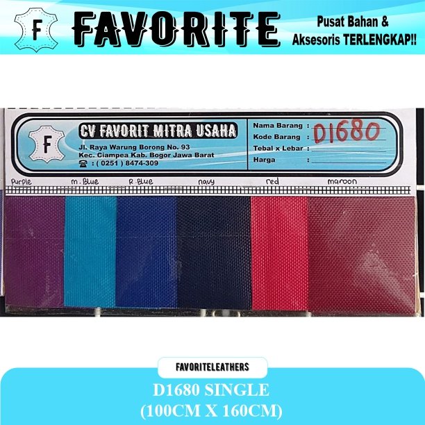 BAHAN TAS / KAIN D1680 (DOLBY) SINGLE D 1680 DINIR HARGA PER 0,5METER GROSIRR