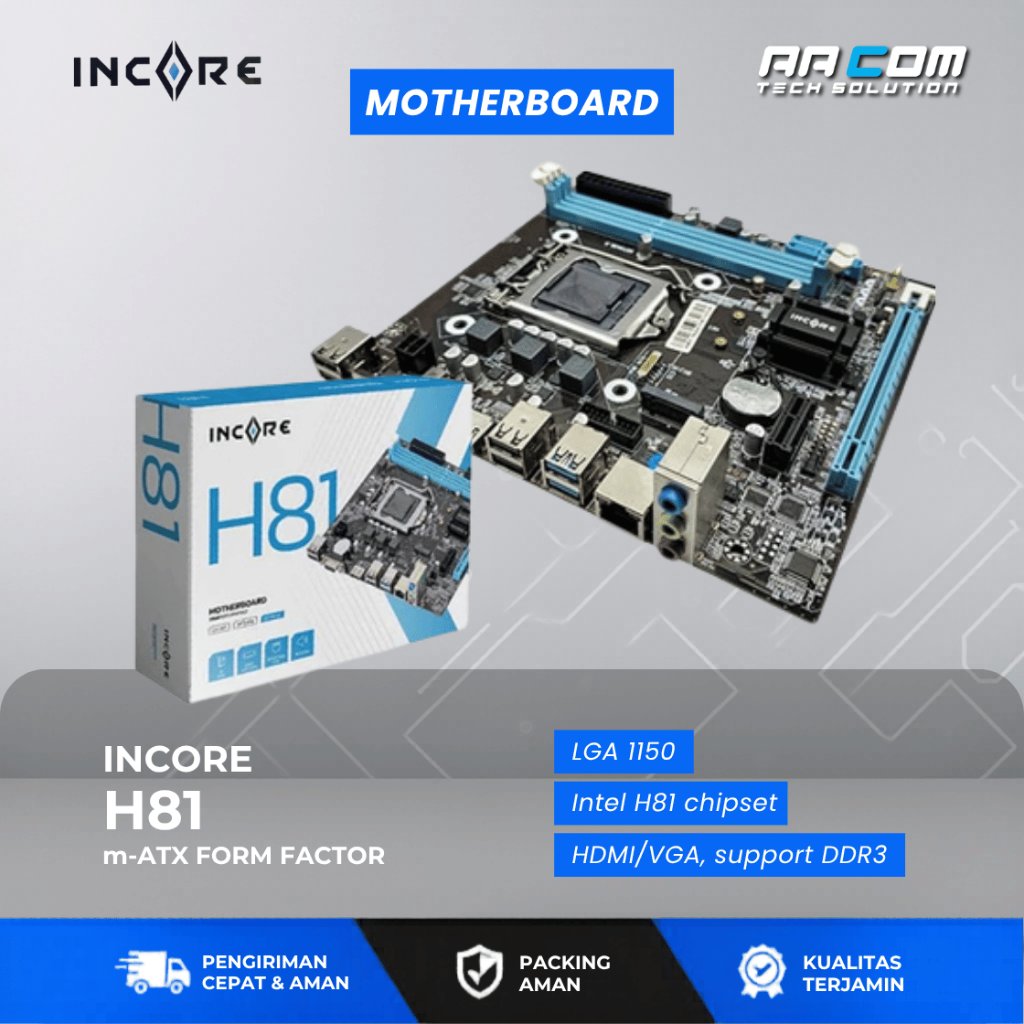 MOTHERBOARD INCORE H81 MOTHERBOARD LGA 1150 MOTHERBOARD INTEL