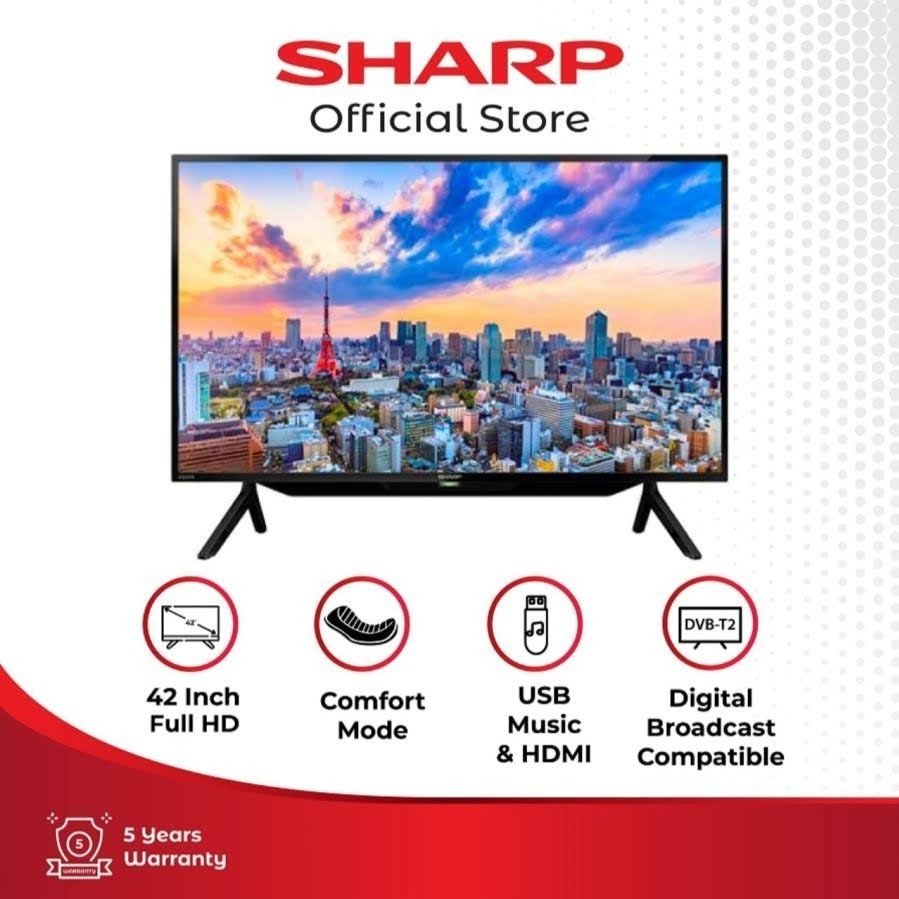 Sharp TV LED 2T-C42DF1i (EASY SMART) 42Inch Smart TV