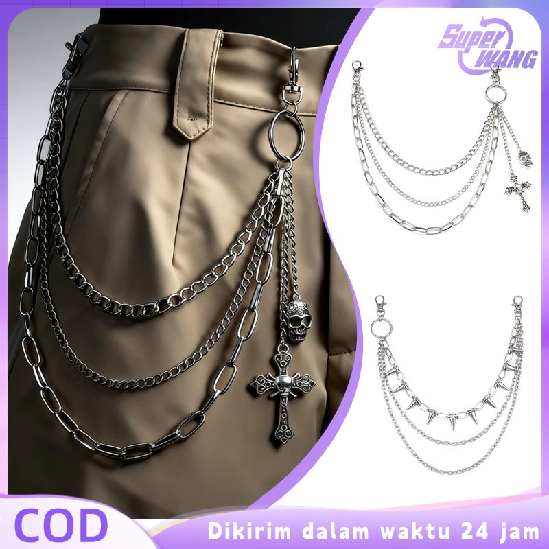 Gantungan Rantai Celana Rante Celana Denim Gaya Keren Rantai Celana Y2k Aksesoris Rantai Celana