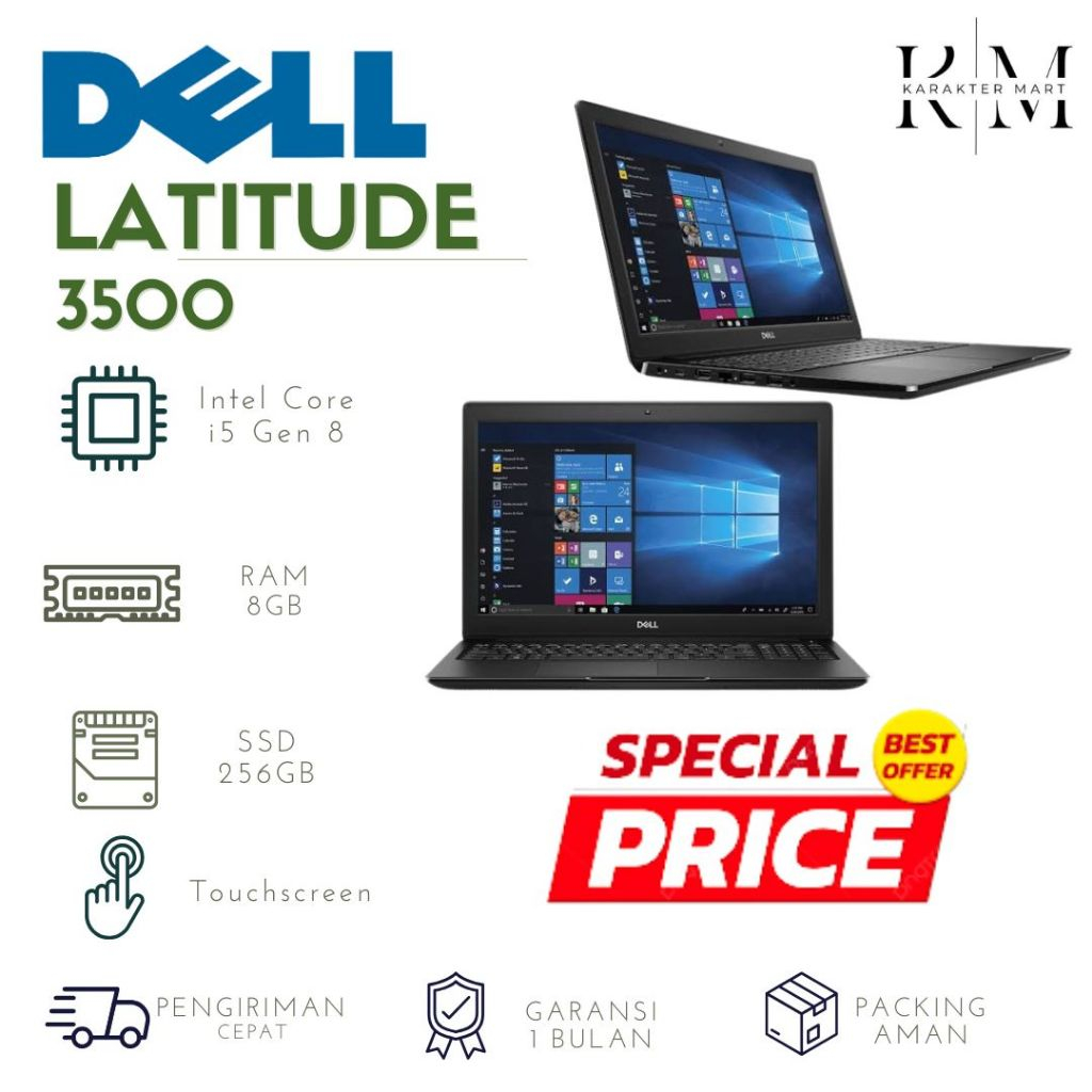 Laptop Second 15in Dell Latitude 3500 touchscreen Ram 8GB SSD 256GB