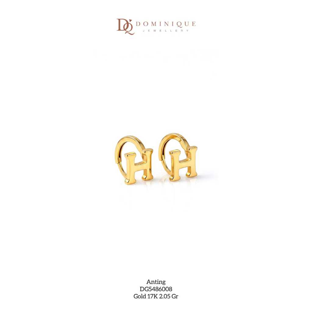 Dominique Jewellery - Anting Emas 18K (anting H gold )