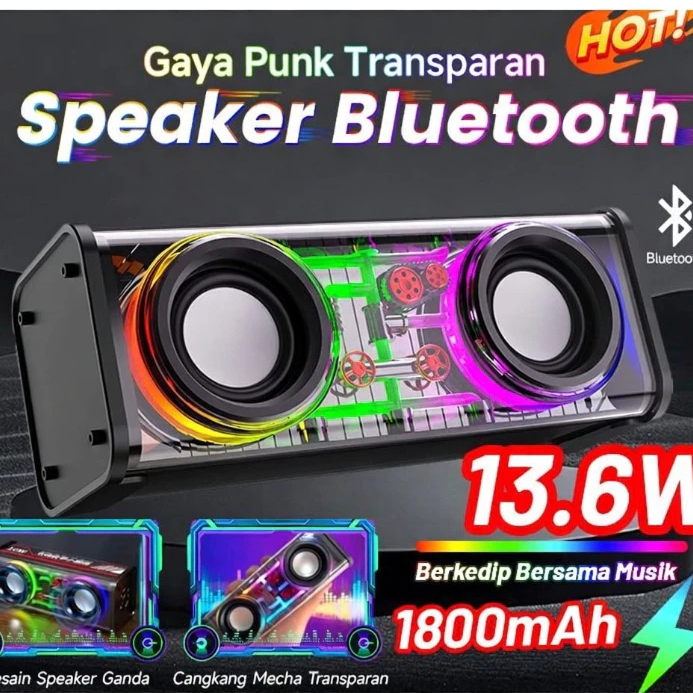 Speaker Portable V8 TWS Bluetooth RGB Wireless Stereo Bass Sound Box Music Speaker