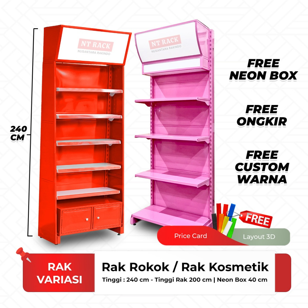 Rak Rokok Minimarket | Rak Display Kosmetik | Rak Display Dinding